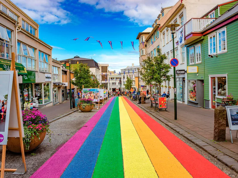 Skólavörðustígur, the rainbow-painted street leading up to Hallgrímskirkja